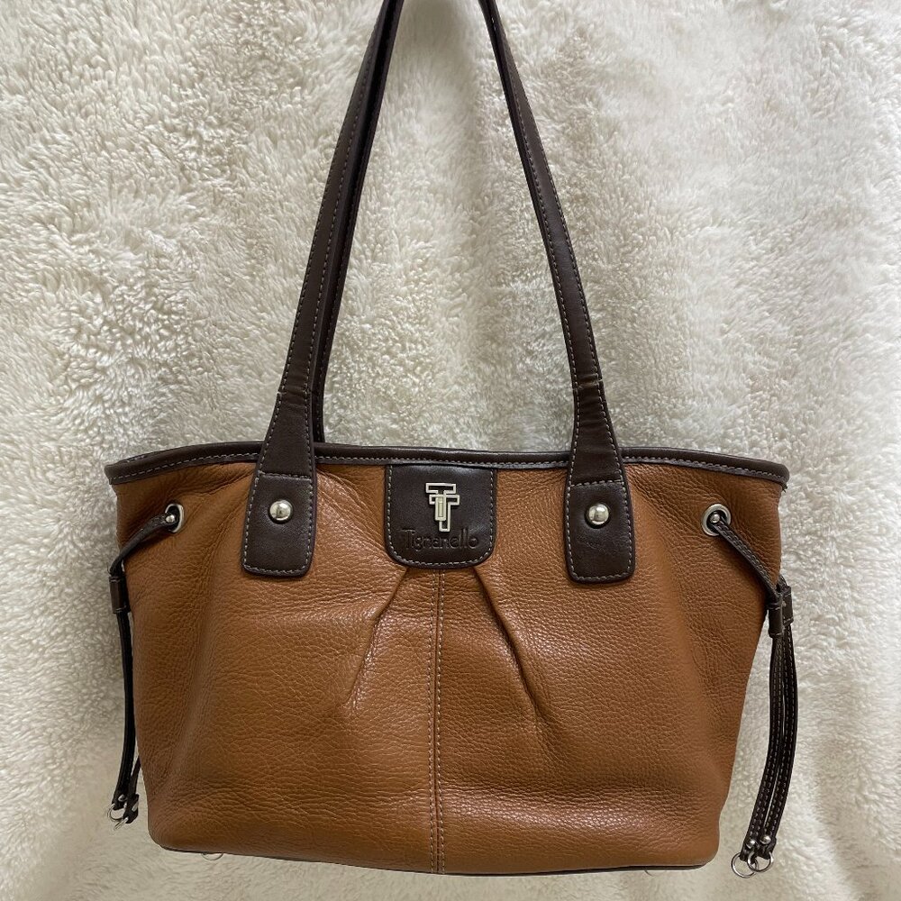 Classic, Tailored, Tignanello Italian Leather Purse Cognac Brown Color, Medium